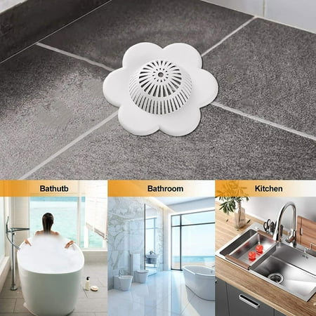 

Tool 2PC Sink Filter With Suction Cup TPR Floor Cover Bathroom Filter Hair Food Debris And Debris Floor Home Garden Tools