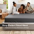 thumbnail image 6 of Superior 650 TC Egyptian Cotton Fitted Sheet, Extra Deep Pocket - 18 Inch, Queen Size, Grey, 6 of 8