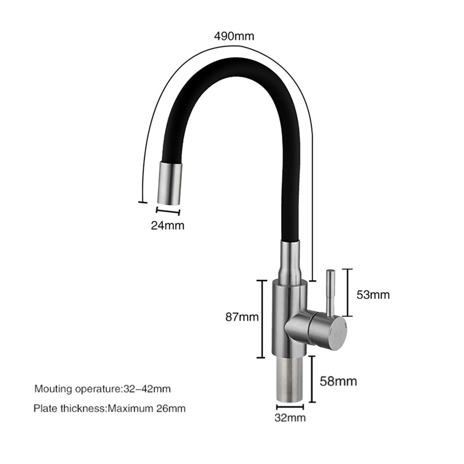 Stainless Steel Kitchen Faucet, Kitchen Sink Faucet Hot Cold Water Sink Mixer Tap, Colorful Hose Tap Crane ,Built To Last