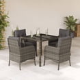 thumbnail image 1 of vidaXL 5 Piece Garden Dining Set with Cushions Grey Poly Rattan, 1 of 5