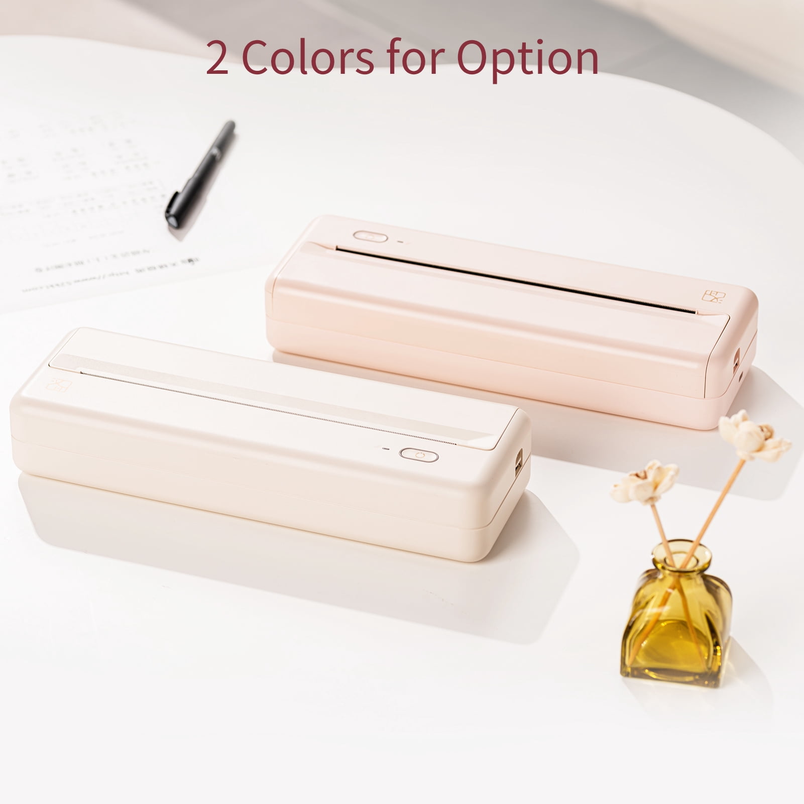 HPRT MT810 Compact Thermal Photo Printers, with USB Cable & User Manual, Pink