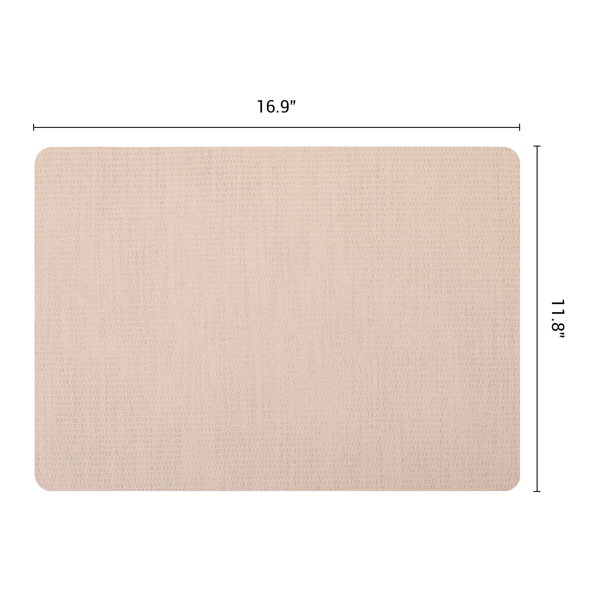 Unique Bargains 6pcs Faux Leather Table Mats for Kitchen Beige 16.9"x11.8"