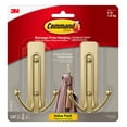 thumbnail image 2 of Wall Hooks Command, tamaño grande, de latón satinado, 2 ganchos dobles, 4 libras, 2 of 9