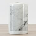 thumbnail image 3 of Marble Print Ceramic Toothbrush Holder, Stone Surface Pattern Cracked Lines and Stripes Display, Decorative Versatile Countertop for Bathroom, 4.5" X 2.7", Grey Dust White, 3 of 4