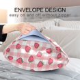 thumbnail image 4 of Yayeee Pillowcase Standard Size Set of 2 Satin Wrinkle Resistant Envelope Pillow Case, Strawberry Plaid Pattern, 4 of 8