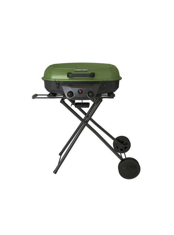 Ozark Trail 2 Burner Portable 2 in 1 Propane/Gas Griddle/Grill with Folding Cart