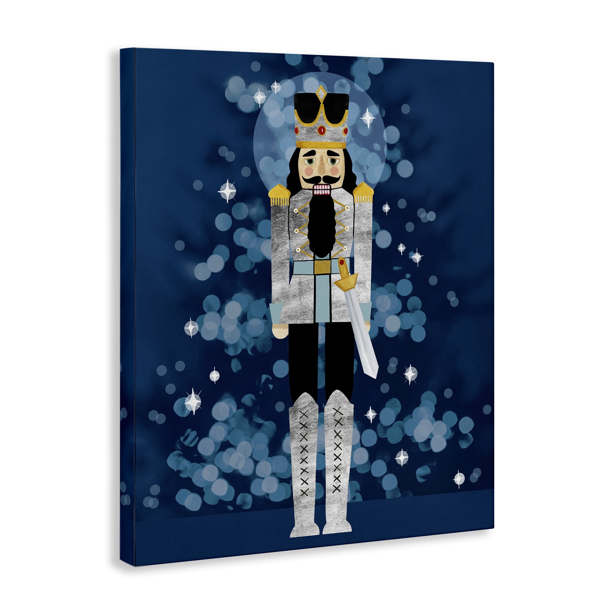 Stupell Industries Seasonal Modern Nutcracker Holiday Painting Gallery Wrapped Canvas Art Print Wall Art, 30 x 40