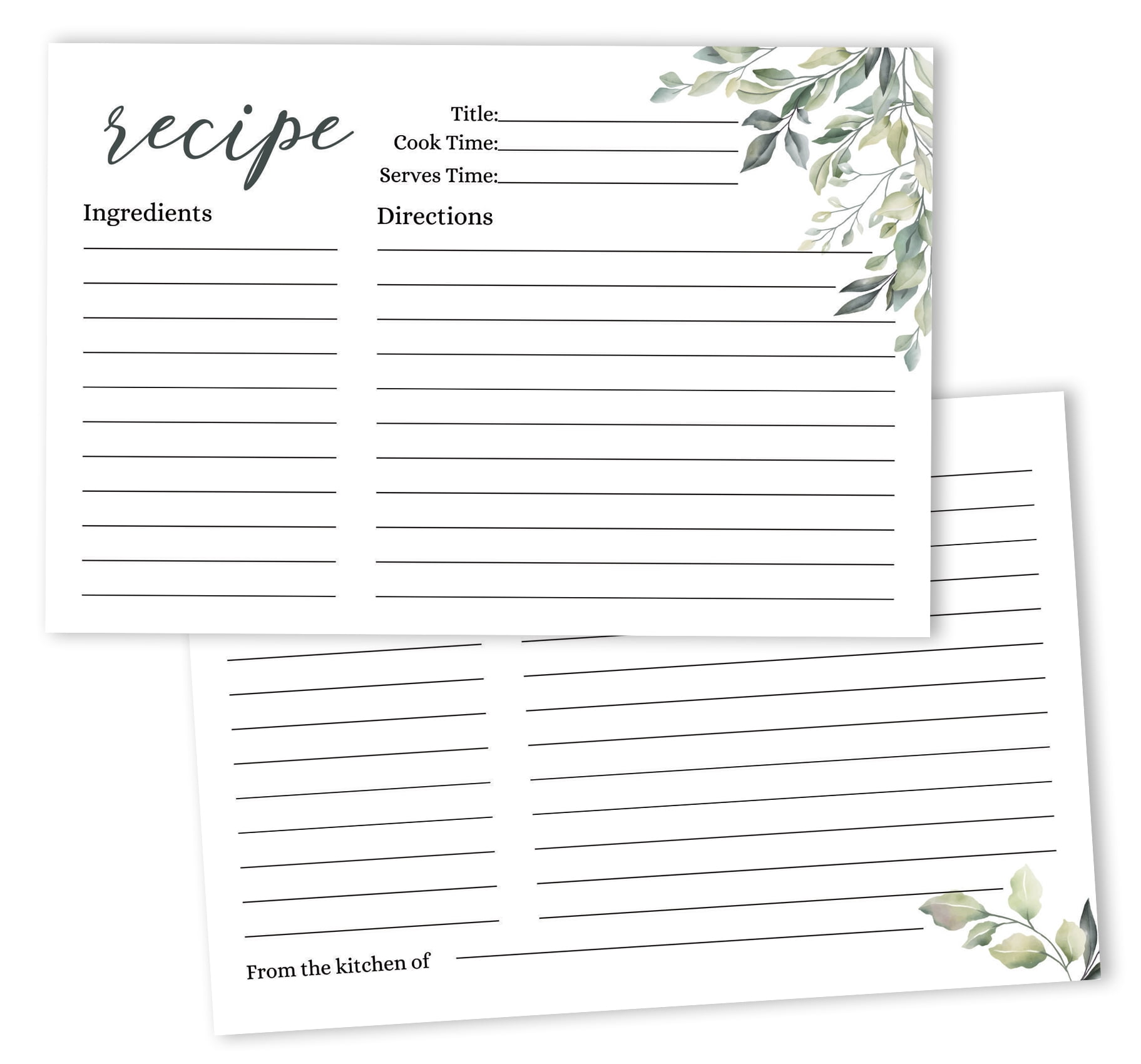 Outshine Premium Recipe Cards 4X6 Inches, Sunflower Design (Set Of 50) |  No-Smear Double Sided Thick Cardstock | Bulk Blank Recipe Cards For Recipe