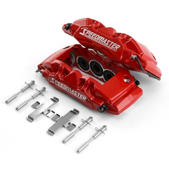 Speedmaster PCE521.1013.01 6 Piston Billet Caliper Rear Pair - Red Powdercoated