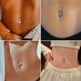 thumbnail image 6 of YYKihy Sexy Butterfly Bow Belly Navel Ring Pearl Body Piercing For Women Girls Jewelry Blue, 6 of 9