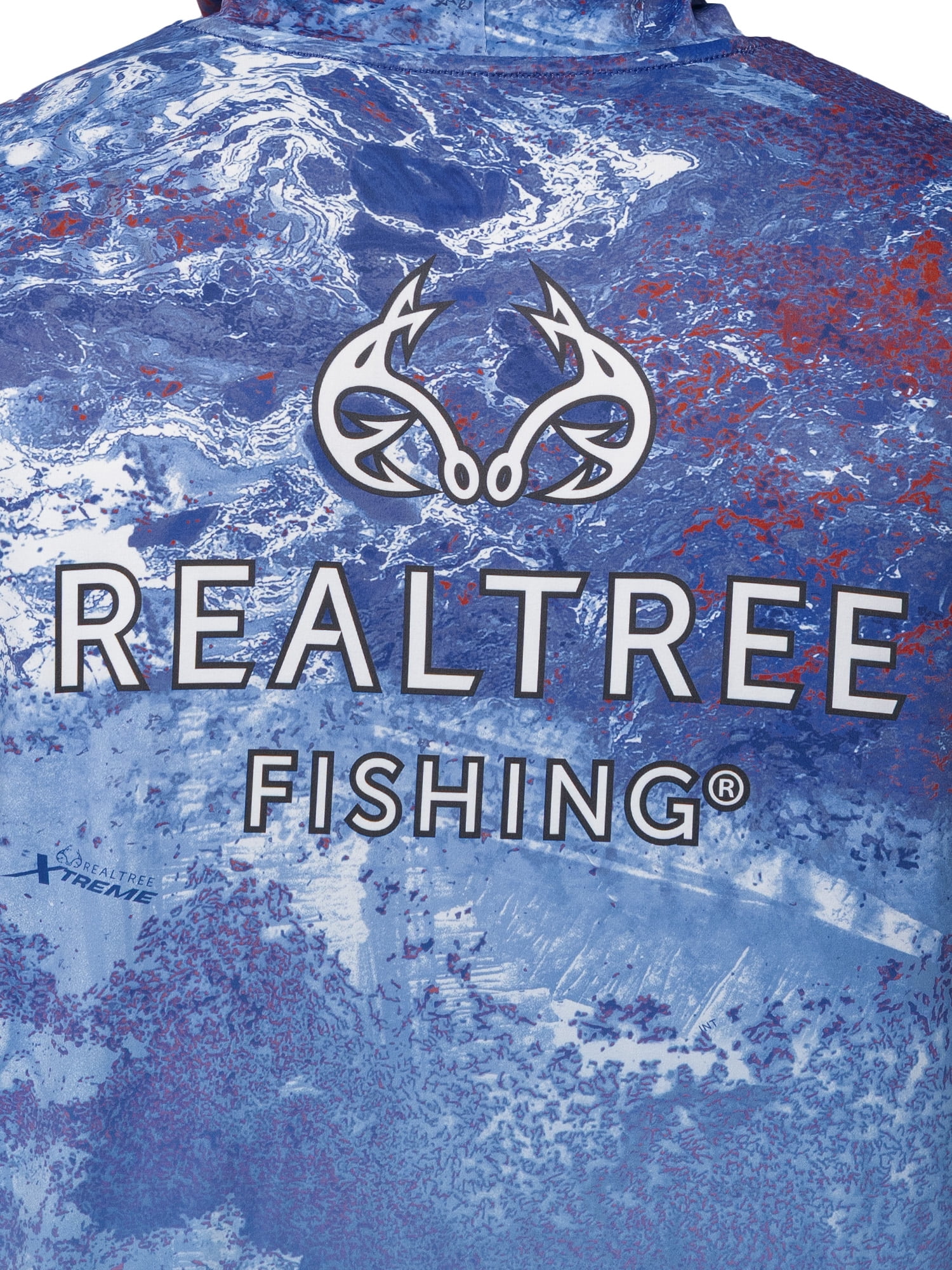 Realtree Men's Fishing Flex Americana UPF30 Long Sleeve Performance Hooded Shirt, Size S-3XL