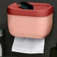 thumbnail image 5 of 1Pc Tissue Box Holder, Wall Mount Dispenses Tissue Box Shelf, Napkins Organizer Downward for Kitchen Bathroom, Serrared Outlet To Tear Paper(Pink), 5 of 6