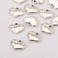 thumbnail image 2 of 10 colgantes de aleación de estilo tibetano con forma de corazón y diamantes de imitación, para bodas, de plata., 2 of 2