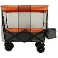 thumbnail image 4 of Hassch Collapsible Wagon with Removable Canopy and Mosquito Net, 480 lbs Heavy Duty Foldable Beach Wagon with 7" All-Terrain Wheels, Utility Storage Cart with Cooler Bag, Orange, 4 of 10