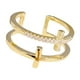 thumbnail image 1 of Qarigey Anillo de apertura para mujer, joyería de mano de doble capa cruzada ajustable, diamantes de imitación, cobre, decoración de moda Ropa, zapatos y accesorios Miscelánea, 1 of 6