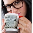 thumbnail image 2 of 3drose, Mixed Media Collage of Byron Bay Lighthouse with Sea Shells, 15oz Two-tone Red Mug, 2 of 6