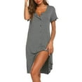 thumbnail image 1 of WILLBEST Robe de Nuit à Manches Courtes pour Femmes Col en V Chemise de Nuit Pyjama, 1 of 6