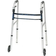 350 lb Aluminum Adult Trigger with Wheels Walker, Blue - Case of 4