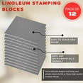 thumbnail image 5 of Pixiss Printmaking Supplies - Linoleum Blocks for Printmaking 12 Pack 8"x10"x1/8" and Linocut Tools - Rubber Roller and Linocut Carving Tool for Block Printing Kit - Linoleum Stamp Making Kit, 5 of 6