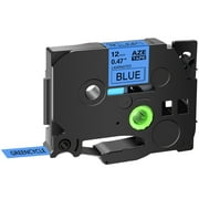 GreenCycle 1 Pack Black on Blue 12 mm TZ TZe TZe-531 TZ-531 TZe531 TZ531 Laminated Label Tape