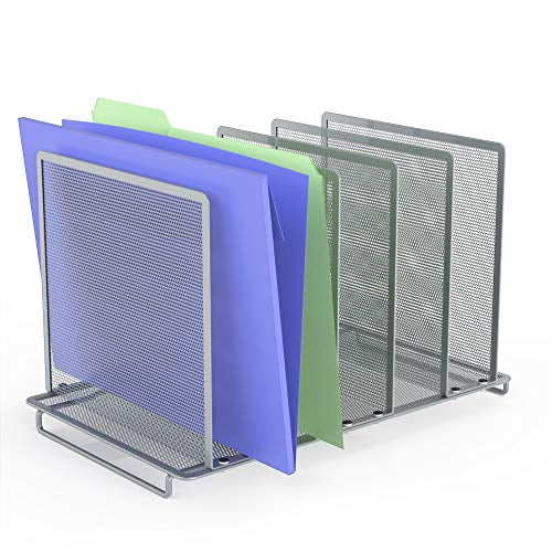 SimpleHouseware Expandable 5 Section Upright File Sorter Organizer
