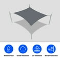 thumbnail image 3 of Covers & all Square Waterproof Sun Shade Sail with 4mm Cable at Edges, Shade Max+ 12 oz Polyester Resistant to Water & UV-Rays, Ideal for Indoor and Outdoor Use (16' x 16', Gray), 3 of 3