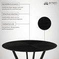 thumbnail image 3 of Santana Round Wood Dining Table in Black Finish, 3 of 7