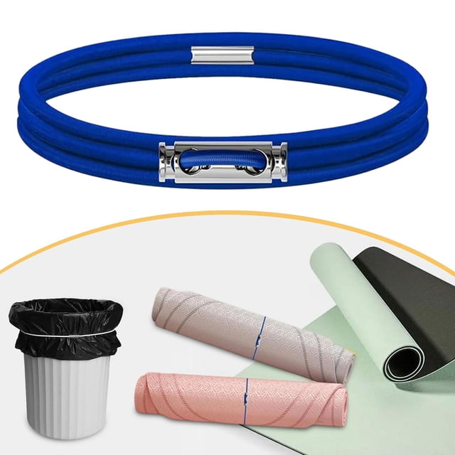 Elodie Trash Can Rubber Band Adjustable Garbage Can Band for Office Tablecloth Yard blue 70cm