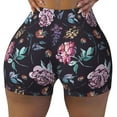 thumbnail image 2 of Lsque Roses Flowers Pattern High Waisted Biker Shorts for Women-Tummy Control Fitness Athletic Workout Running Yoga Gym Shorts,Moisture-Wicking-Large, 2 of 9
