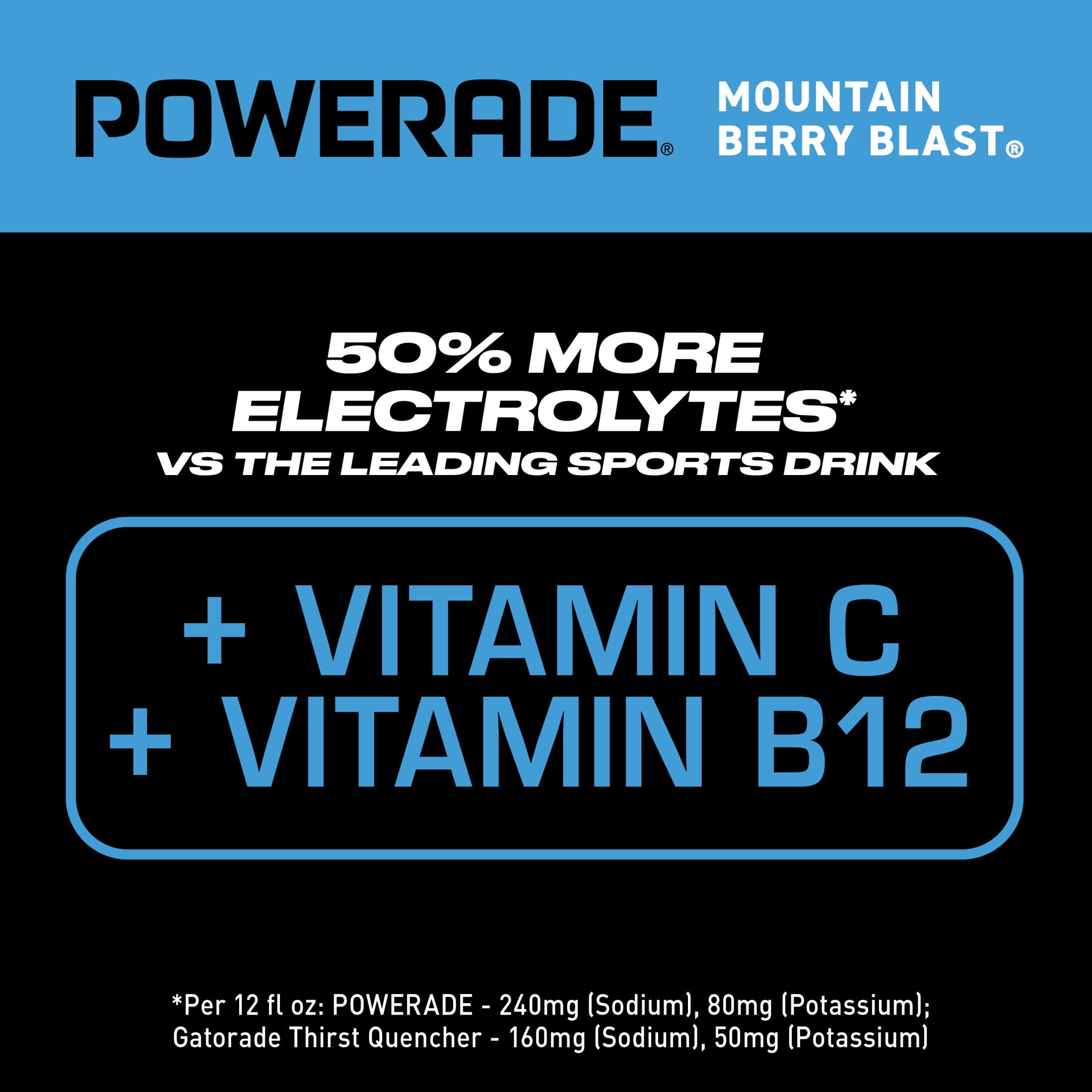 (3 pack) POWERADE Mountain Berry Blast Electrolyte Sports Drink Bottles, 12 fl oz, 8 Pack