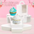 thumbnail image 3 of 80 Pcs Individual Cupcakes Boxes,Portable Single White Paper Cupcake Holder Containers Carrier, White Muffin Gift Boxes with Window Inserts Handle, for Wedding Birthday Party Candy Boxes, 3 of 7