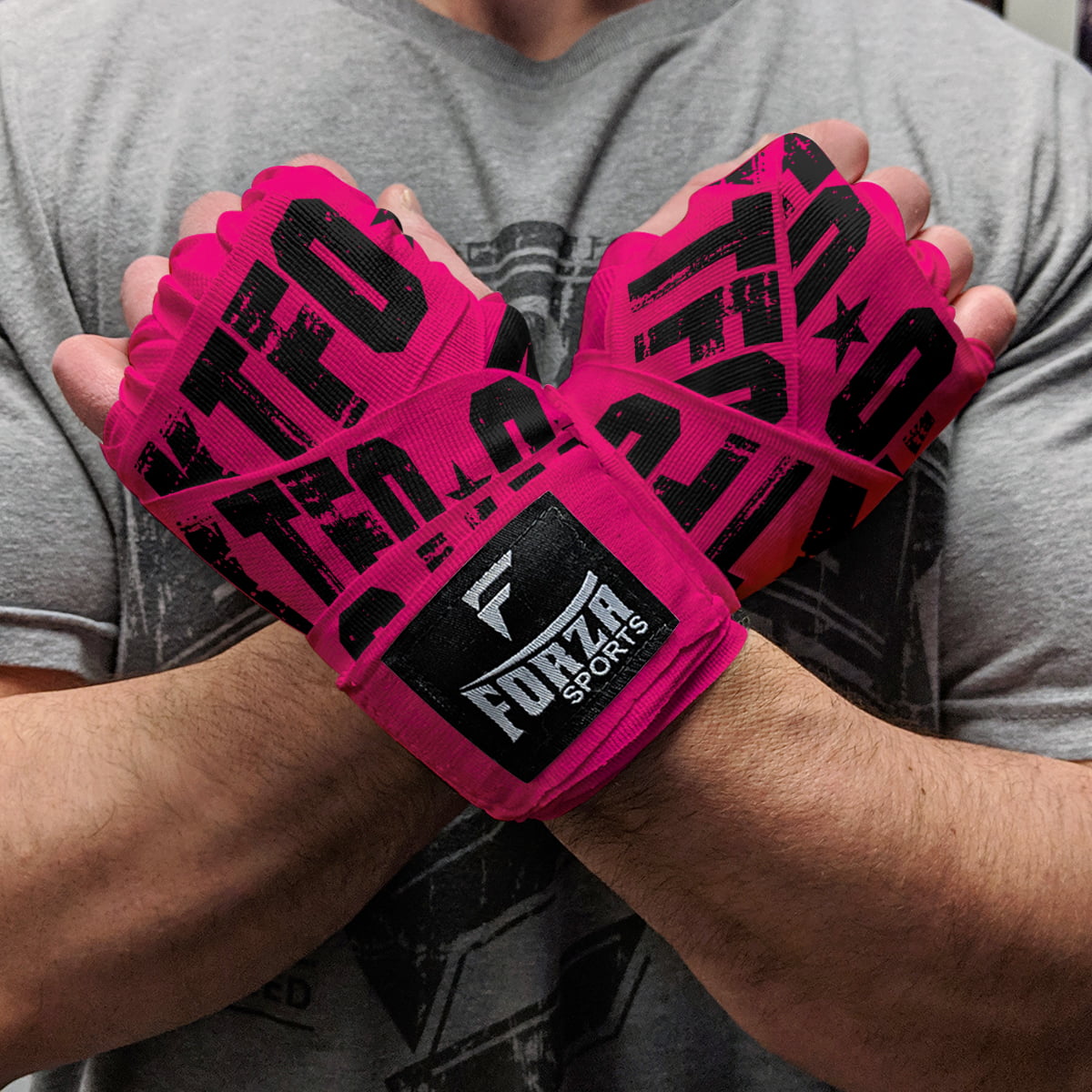 Forza Sports 180" Mexican Style Boxing and MMA Handwraps KTFO Hot Pink 
