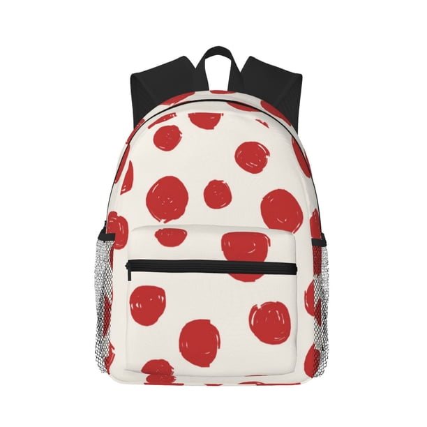 Easygdp Abstract Red Polka Dot Mochila Casual para Portátil, Mochila para Escuela, Viajes, Negocios
