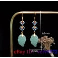 thumbnail image 4 of K-KED Jade Leaf Earrings Delicate Jewelry Real Charms Stone Women 925 Silver Natural Green, 4 of 5