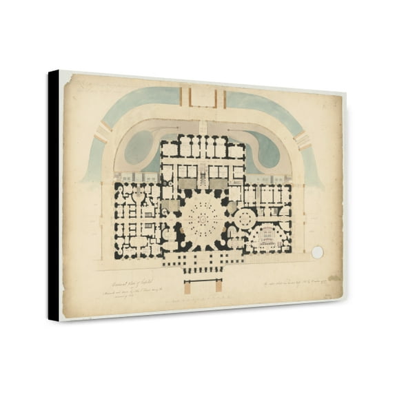 Canvas Print: United States Capitol, Washington, D.C. Basement Floor Plan, circa