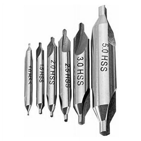 

6pcs HSS Double Ended Center Drill Bit Kit 60° Ø 1/1.5/2/2.5/3/5mm for Metal
