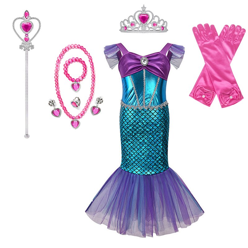 Robe De Fête Pour Fille - Costume Princesse, Halloween Ou Concours | Design Tendence, Matière Coton Doux | Taille Variable Selon Modèle