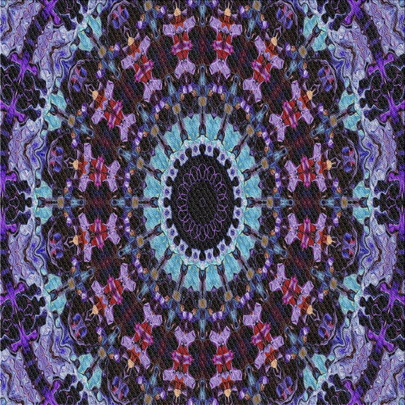 Ahgly Company Indoor Square Patterned Lavender Purple Abstract Area Rugs, 3' Square