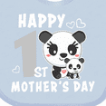 thumbnail image 4 of Inktastic Happy First Mothers Day with Panda Bears Boys or Girls Baby Bib, 4 of 4