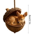 thumbnail image 3 of YiFudd 3D Forest Animal Acorn Ornaments – Woodland Christmas Decor with Sleeping Fawn, Acorn Ornaments, Fawn, 3 of 5