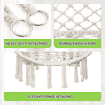 thumbnail image 4 of Magshion Hammock Chair Macrame Swing Chair with Cushion, 350lbs Weight Capacity, Hanging Chair Cotton Rope Hammock Chair Swing for Indoor and Outdoor Use, White, 4 of 8