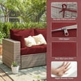 thumbnail image 6 of Pakunoda Outdoor Cushions Replacement, 8 Piece Sectional Cushion Fits 3-Seat, 4” Foam Deep Seat, for Patio Rattan Wicker Replacement Cushion, Liner&Cover, Burgundy, 6 of 7