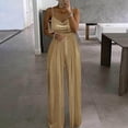 thumbnail image 2 of Women's FashionAble And Casual Loose Color Wide Leg Pants Waist Cinching Elegant Suspender Bead Jumpsuit, Size S-2XL, 2 of 5