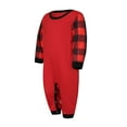 thumbnail image 6 of KOMOO Parent Child Pajamas Set Round Neck Long Sleeve Tops Red Plaid Elastic Trousers Warm Fashion Sleepwear Suit, 6 of 8