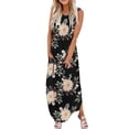 thumbnail image 4 of TSADFHJI Jupes à Sequins pour Femmes Robe Sans Manches Décontractée avec Poches Imprimée Ample Été Décontractée L Vert, 4 of 5