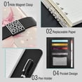 thumbnail image 4 of Leather Planner Leather Notebook Notebook Journal Binder Design Pen Pocket Design Convenient for Storage Cute Axolotl Pink, 4 of 6