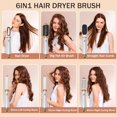 thumbnail image 3 of Glossy and Safety 6 in 1 Blow Dryer Brush, Detachable Hair Dryer Brush Air Curler Air Styler Wrap, Curly Twist Hot Curling Iron, Blow Dryer Hot Styler Negative Ion, Travel Hair Styling Tool, 3 of 9