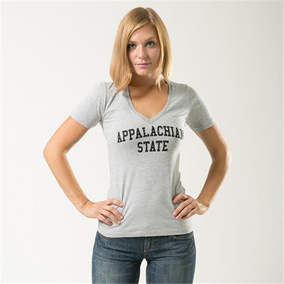 W Republic Game Day Womens Tee Appalachian State- Heather Grey - 2XL