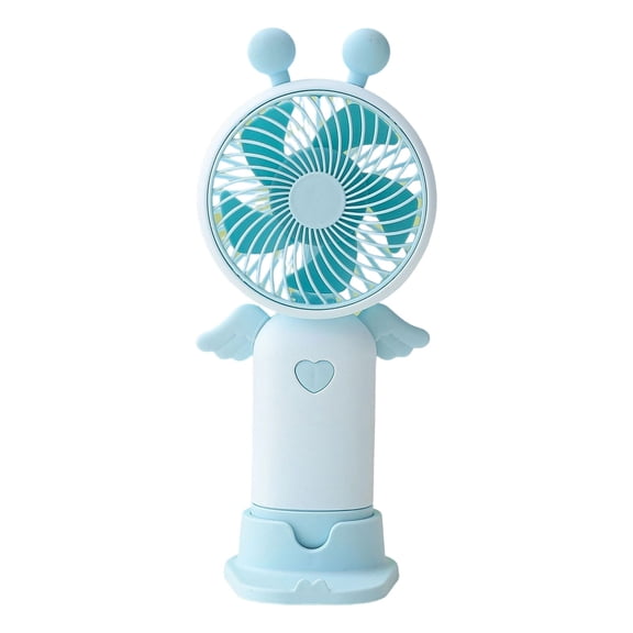 Bomd Cute Portable Handheld Mini Fans, USB Rechargeable Personal Fan for Women, Battery Operated Small Kawaii Hand Held Fan for Travel/Camping/Outdoor/Home/Office (Blue)