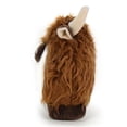 thumbnail image 2 of Figurita de vaca, decoración de peluche con pelo largo, adorno de animal de granja con barba, bloque de color marrón y blanco, muñeca de 25 cm para decoración del hogar, 2 of 8